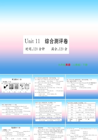 九年级英语全册 Unit 11 Sad movies make me cry综合测评卷习题课件 (新版)人教新目标版 课件