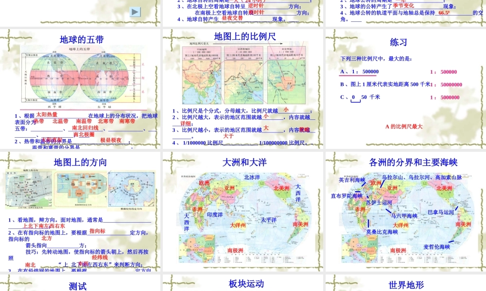 初一地理复习课件