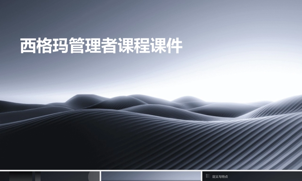 西格玛管理者课程课件