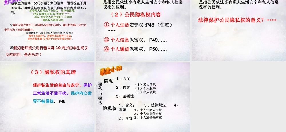 八年级政治下册 第五课 第1框 隐私和隐私权课件 新人教版 课件