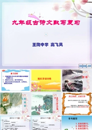 中考古诗文默写复习课件