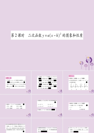 九年级数学上册 第二十二章 二次函数 221 二次函数的图象和性质 2213 第2课时 二次函数yax h2的图象和性质作业课件 (新版)新人教版 课件