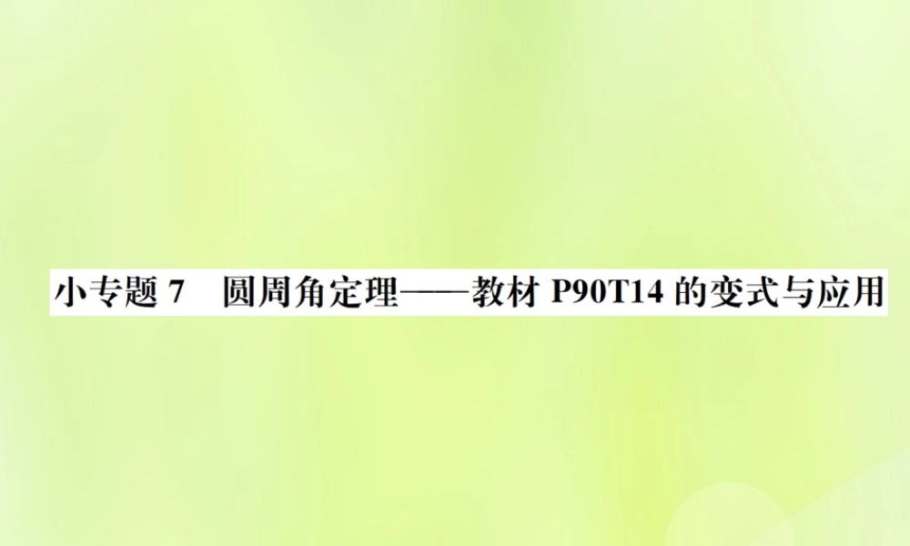 九年级数学上册 第二十四章 圆 小专题7 圆周角定理课件 (新版)新人教版 课件