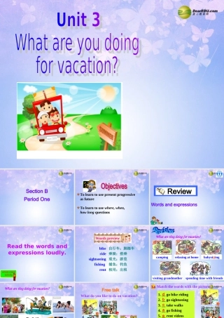 八年级英语上册(Unit 3 What are you doing for vacation Section B1) 人教新目标版 课件
