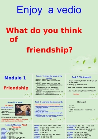 八年级英语(M2 What do you think of friendship)课件  课件