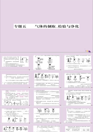 中考化学总复习 第二轮 专题训练 提升能力 专题五 气体的制取检验与净化练习课件