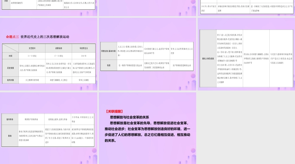 中考历史复习 专题四 中外历史上的思想解放运动课件