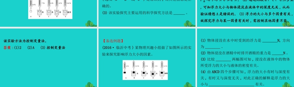 八年级物理全册 第九章 第二节阿基米德原理习题课件 (新版)沪科版 课件