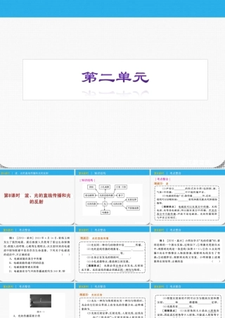 九年级科学 第8课时泼、光的直线传播和光的反射课件 浙教版 课件
