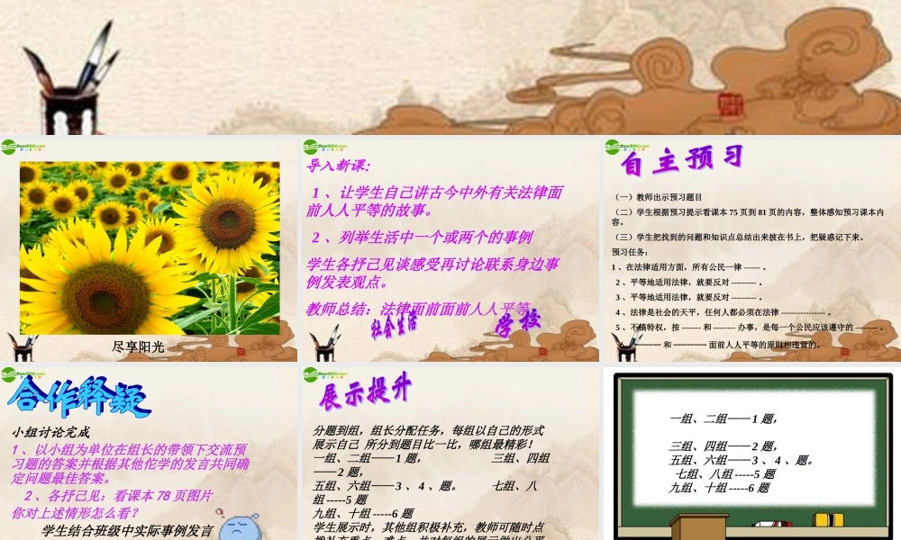 八年级政治下册 7.2 适用法律一视同仁课件 北师大版 课件