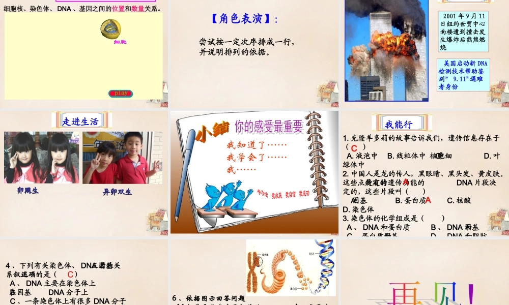 八年级生物上册 第四单元 第四章 第一节 遗传的物质基础课件 (新版)济南版 课件