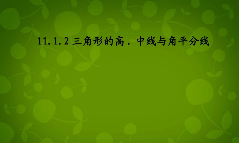 八年级数学上册 11.1.2 三角形的高、中线与角平分线课件 (新版)新人教版 课件-2
