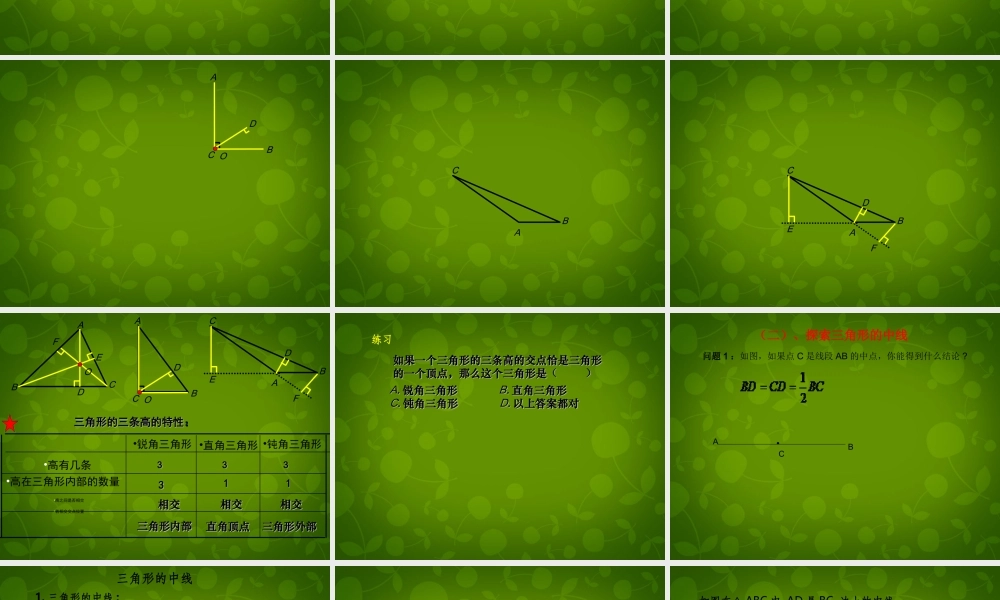 八年级数学上册 11.1.2 三角形的高、中线与角平分线课件 (新版)新人教版 课件-2
