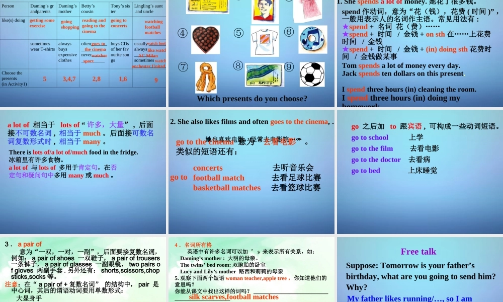 七年级英语上册 Module 8 Unit 2 She often goes to concerts课件 (新版)外研版 课件