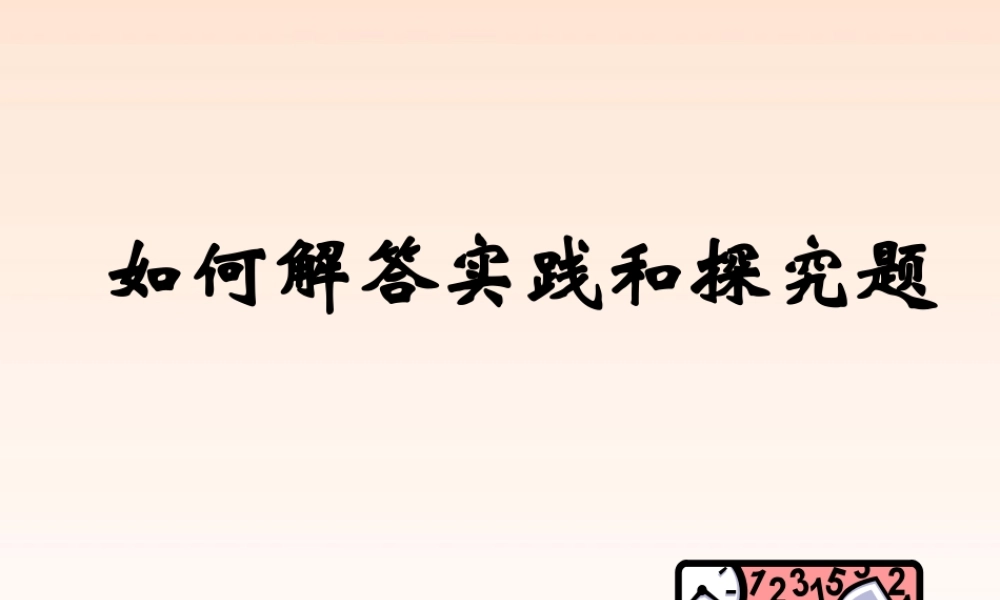 九年级政治 如何做实践探究题课件