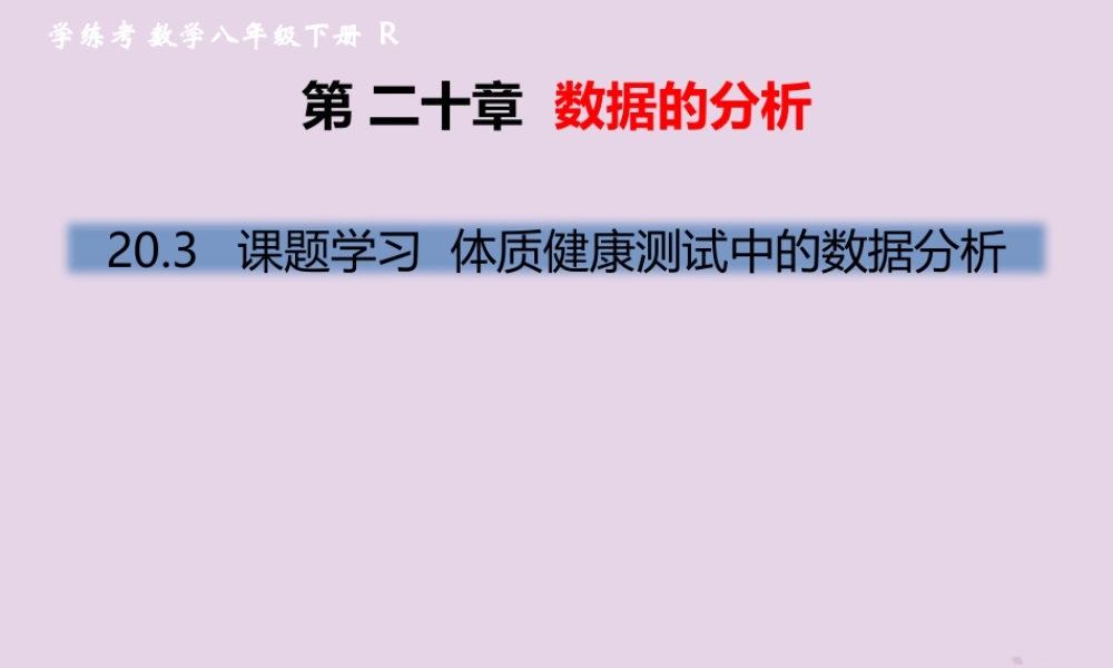 春八年级数学下册 第数据的分析  课题学习 体质健康测试中的数据分析习题课件 (新版)新人教版 课件