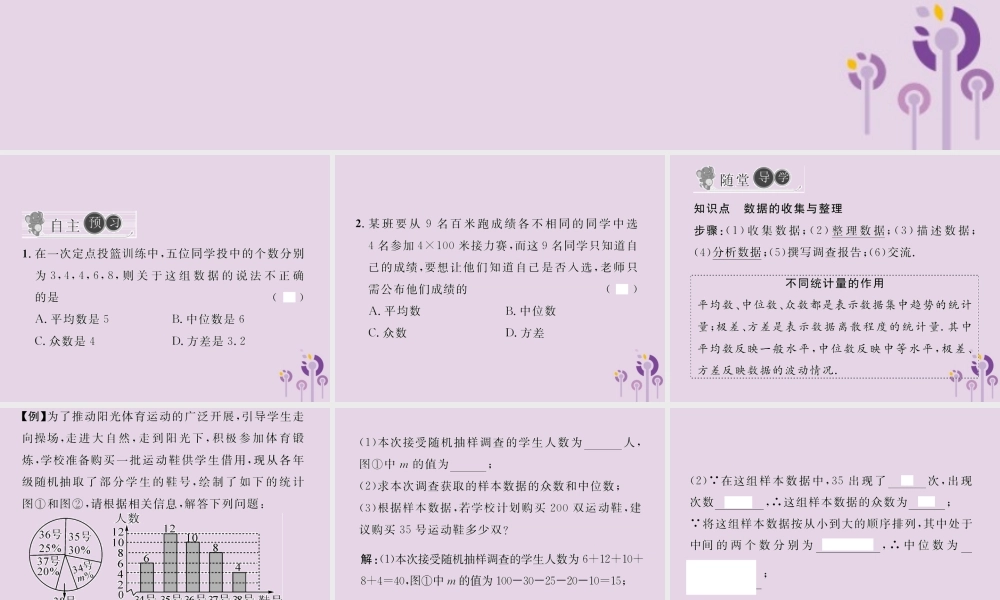 春八年级数学下册 第数据的分析  课题学习 体质健康测试中的数据分析习题课件 (新版)新人教版 课件