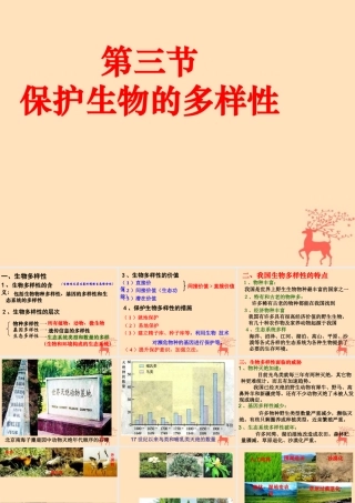 八年级生物下册 第七单元 生物与环境 第三章 人类与自然界的协调和发展 7.3.3 保护生物多样性课件(新版)冀教版 课件