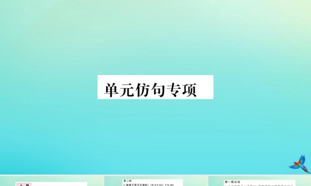 九年级英语全册 Unit 10 You re supposed to shake hands单元仿句专项习题课件 (新版)人教新目标版 课件