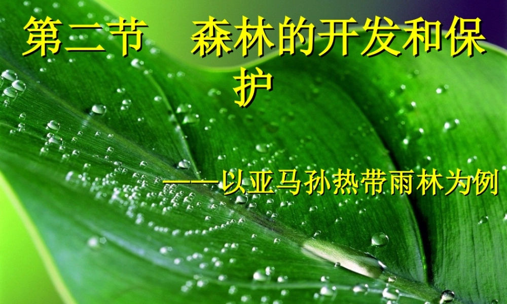 第一节森林的开发和保护(修改)