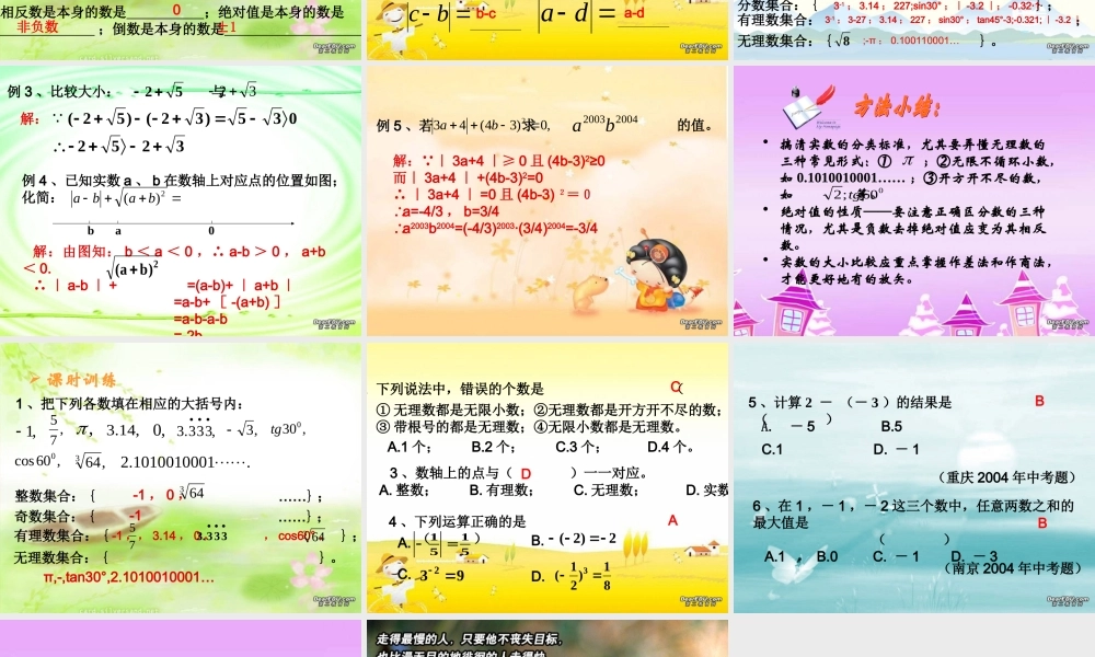 中考复习课件实数的概念 浙教版 课件