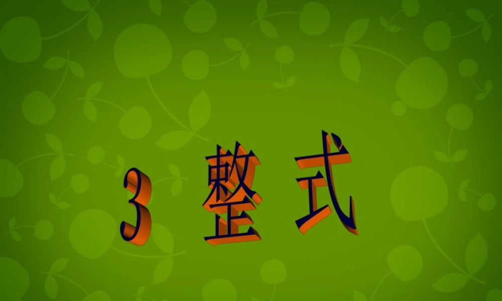 中学七年级数学上册 3.3 整式课件 (新版)北师大版
