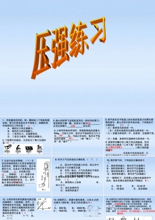 九年级物理 压强浮力练习课件 人教新课标版 课件