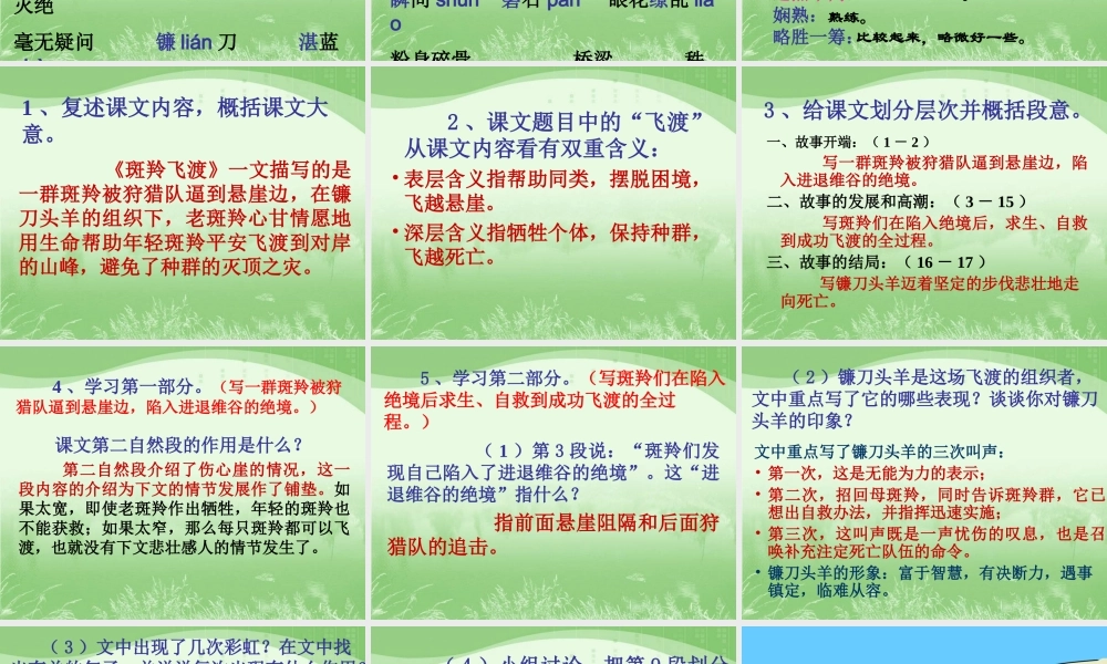 七年级语文下册 第27课(斑羚飞渡)课件 新人教版 课件