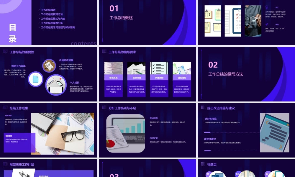 蓝色工作总结课件