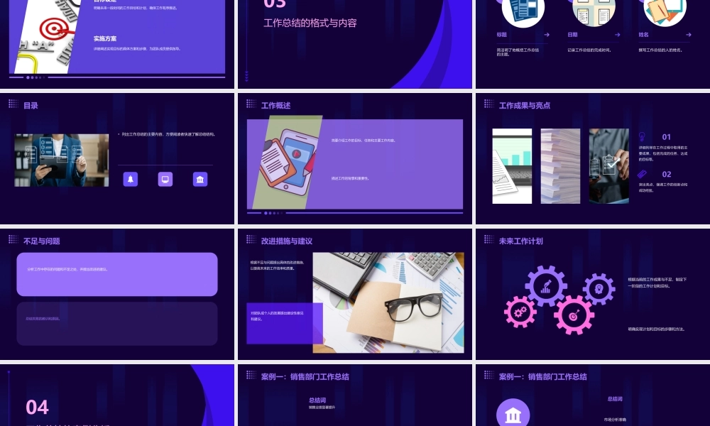 蓝色工作总结课件