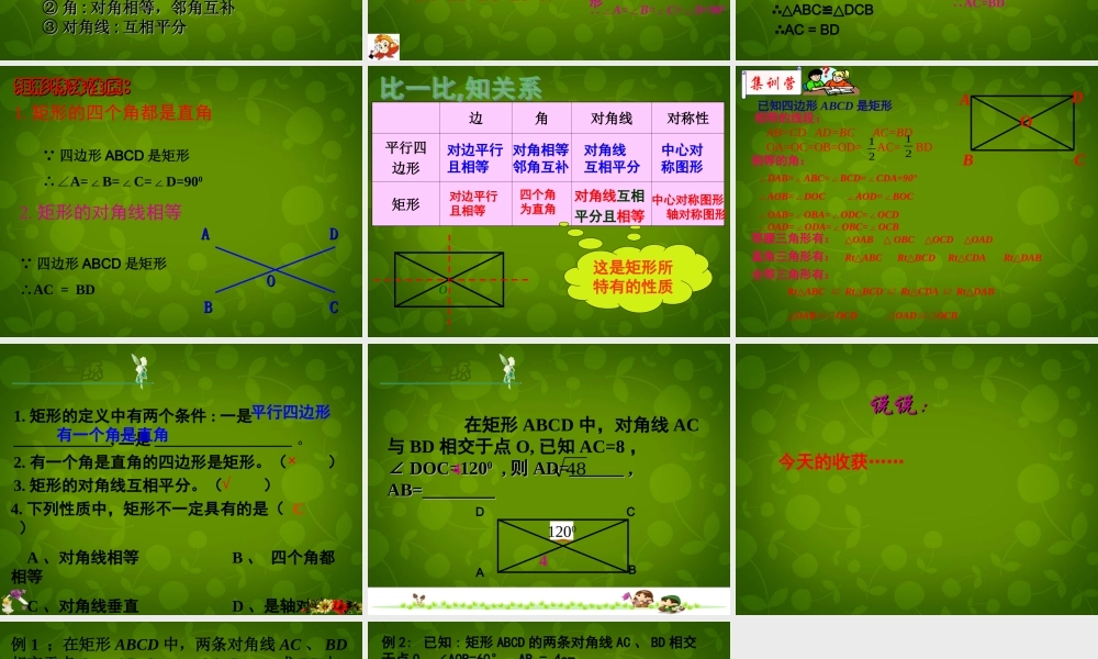 八年级数学下册(9.4 矩形、菱形、正方形)课件1 (新版)苏科版 课件