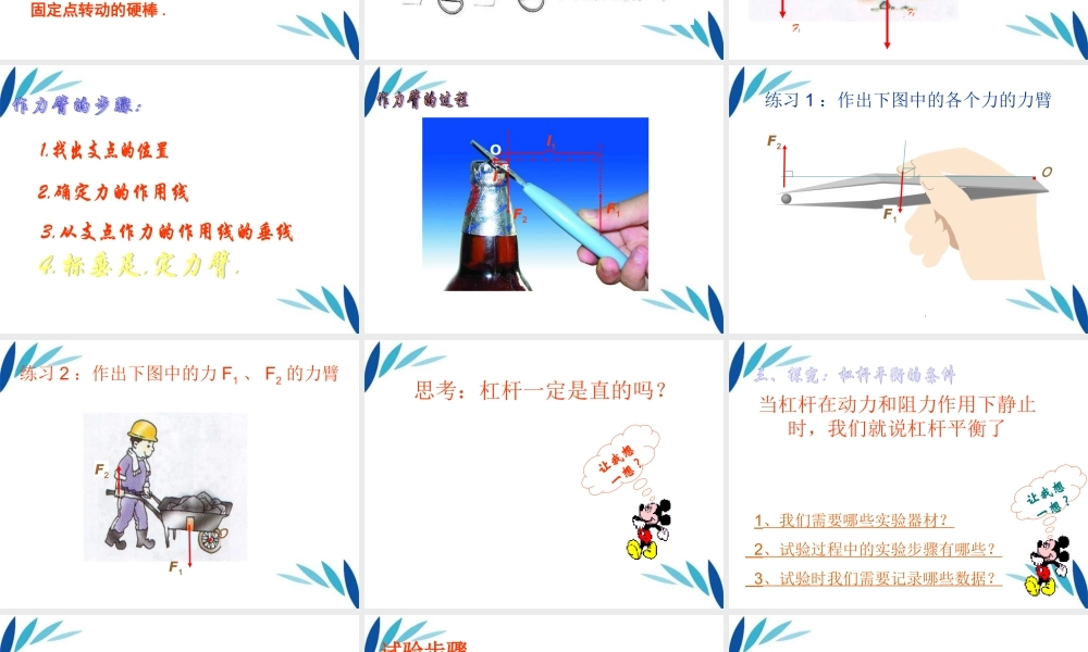 九年级物理 杠杆课件1人教新课标版 课件