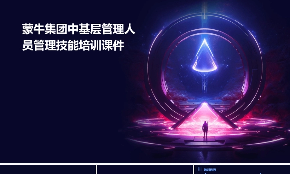 蒙牛集团中基层管理人员管理技能培训课件