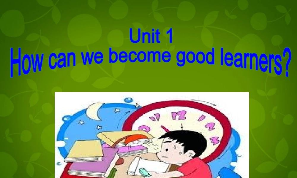 九年级英语全册 Unit 1 How can we become good learners Section B(3a self check)课件 (新版)人教新目标版 课件