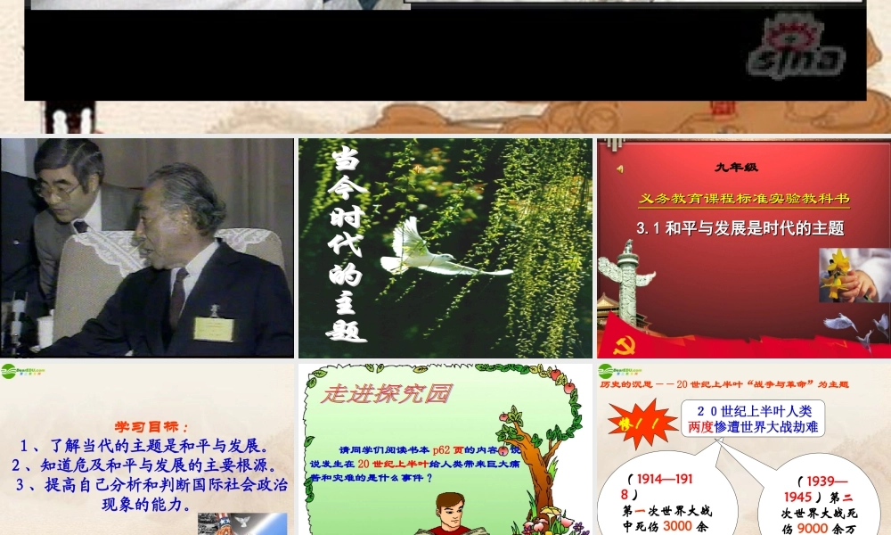 九年级政治(和平发展时代主题)课件 粤教版 课件