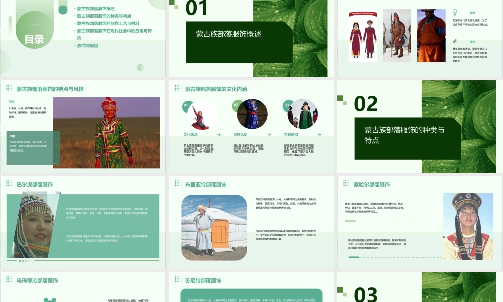 蒙古族各大部落服饰课件