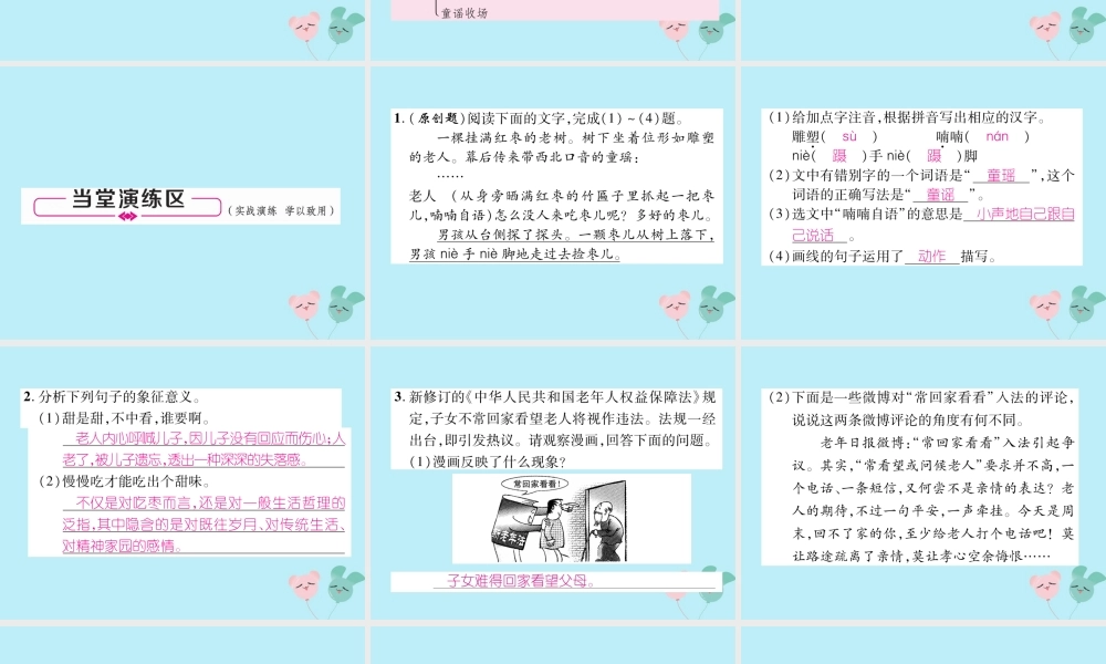 九年级语文下册 第五单元 19(枣儿)精英课件 新人教版 课件