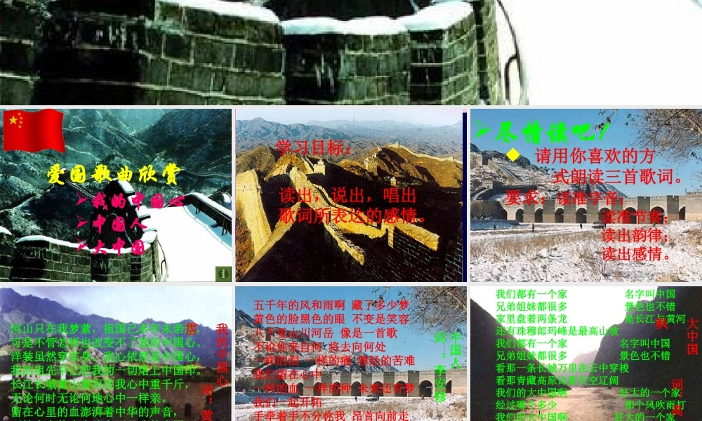 七年级语文下册(我的中国心)课件 苏教版 课件