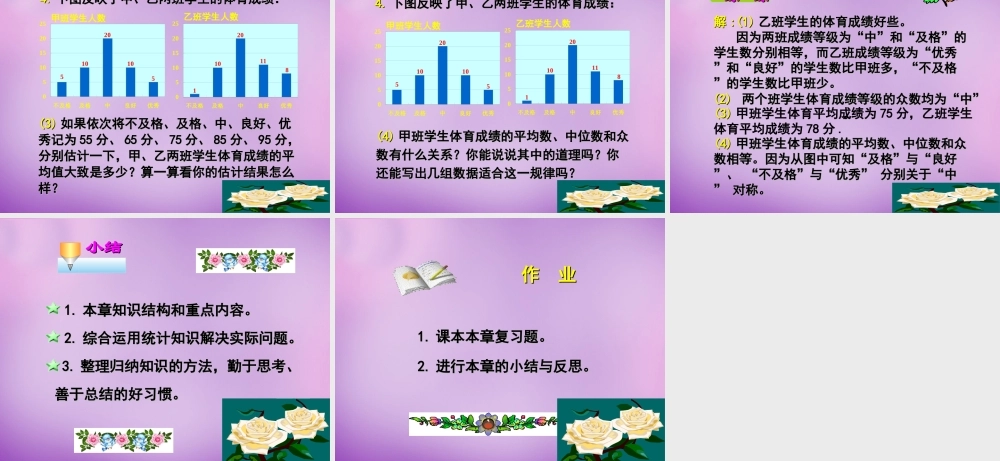 八年级数学上册 第六章 数据的分析回顾与思考课件 (新版)北师大版 课件