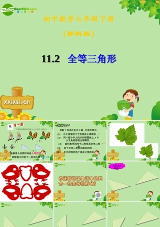 七年级数学下册：11.2全等三角形复习课件 苏科版 课件