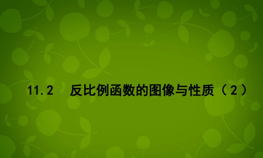 八年级数学下册 11.2 反比例函数的图象与性质课件2 (新版)苏科版 课件