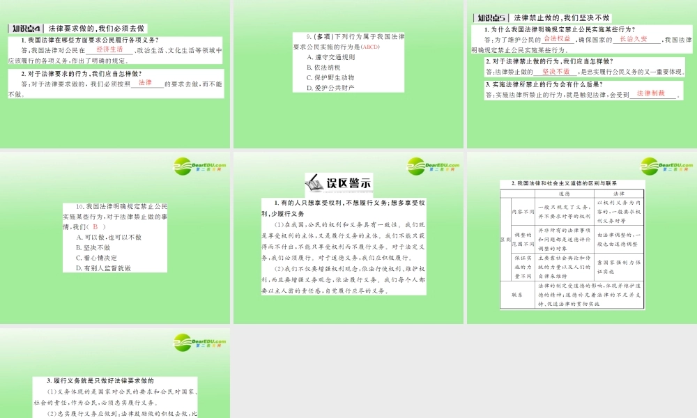 八年级政治下册 第二课我们应尽的义务课件 人教新课标版 课件