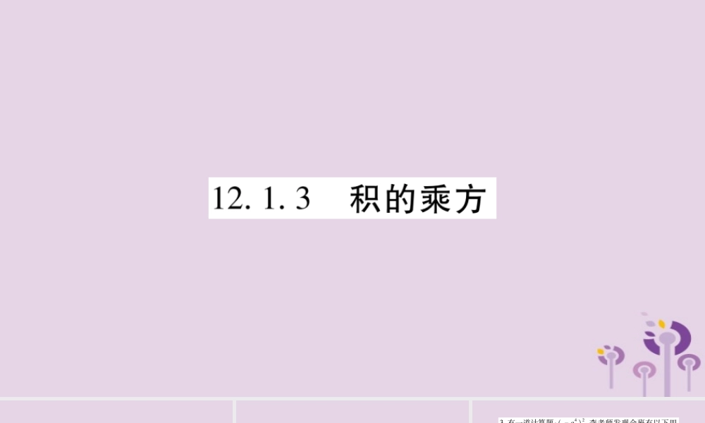 八年级数学上册 第12章 整式的乘除 12.1 幂的运算 12.1.3 积的乘方作业课件 (新版)华东师大版 课件