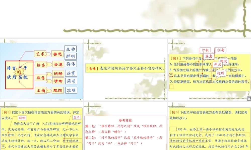 决战之高三语文王大绩备考系列：高考讲座语言使用的水平层级课件