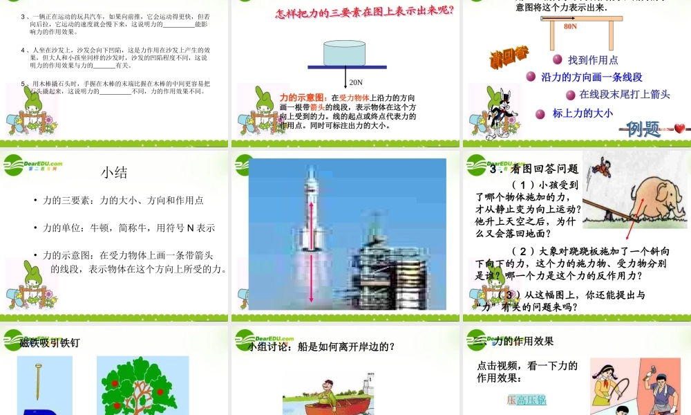 八年级物理：5.1力—5.2怎样描述力课件(沪科版) 课件