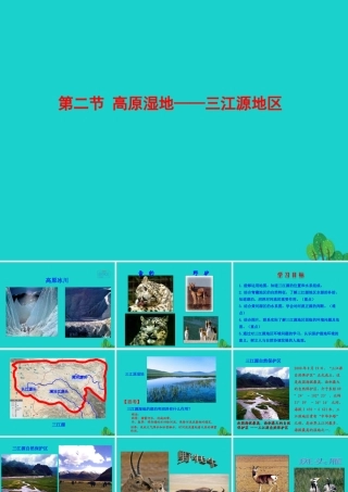 八年级地理下册 第九章 第二节 高原湿地 三江源地区课件(新版)新人教版 课件