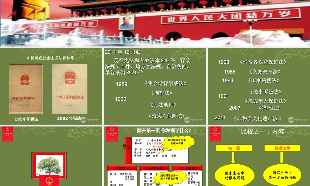 九年级政治全册 第六课第二框宪法是国家的根本大法课件 新人教版 课件