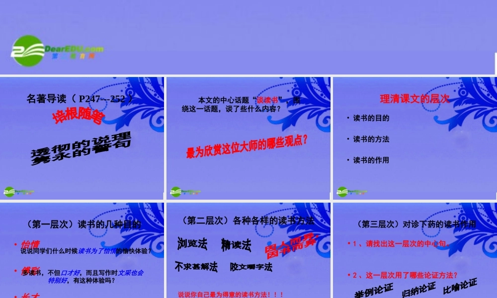 九年级语文上册 (短文两篇·谈读书·不求甚解)绝对优秀实用教学课件 人教新课标版 课件