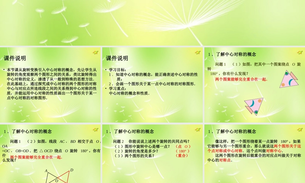 九年级数学上册 2321 中心对称课件3 (新版)新人教版 课件