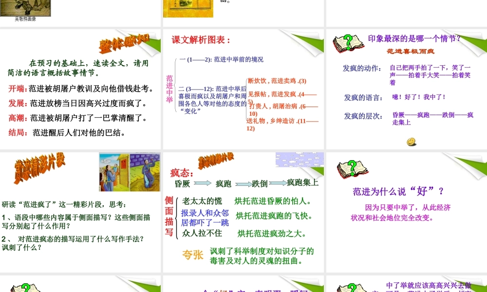 八年级语文下册 第17课(范进中举)课件 苏教版 课件